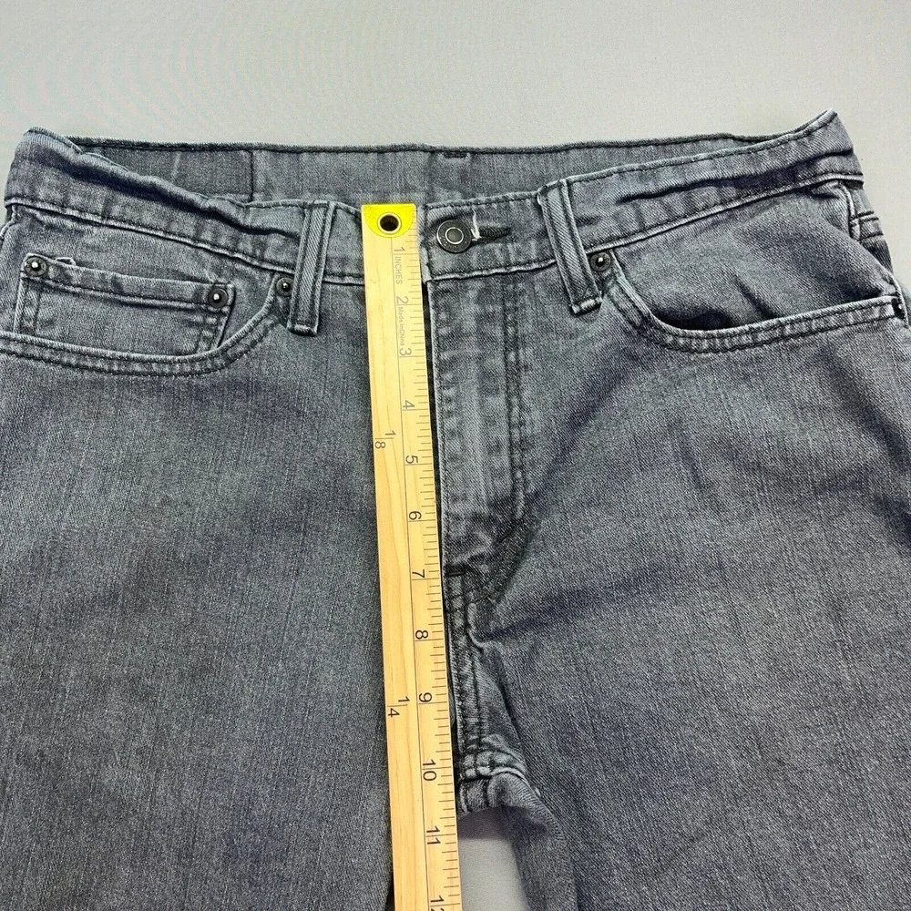 Levi's 514 Jeans Gray Straight Leg Stretch Sz 34 Fits 31